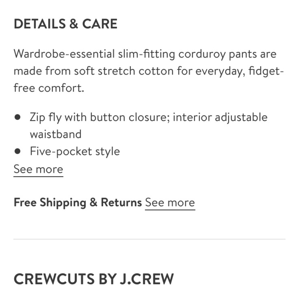 Crewcuts by J.Crew 2T Toothpick Navy Cords - Picture 8 of 8